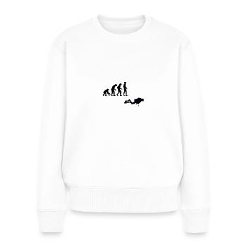Evolution Tauchen - Frauen Premium Bio Pullover - Weiß - Vorne - Julia (174cm)