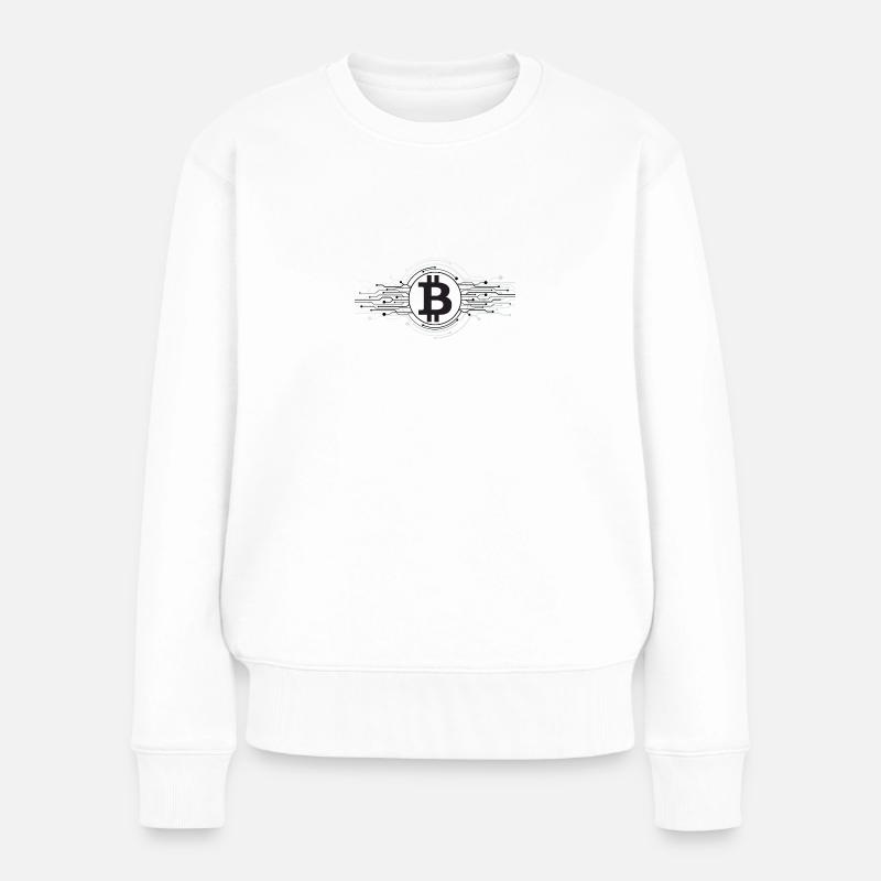 Bitcoin Logo - Frauen Premium Bio Pullover - Weiß