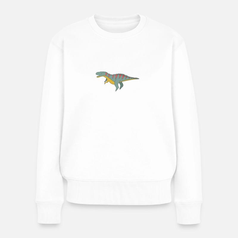 Geschenk Dinosaurier Fossil Kawaii Trex Comic Dino - Frauen Premium Bio Pullover - Weiß