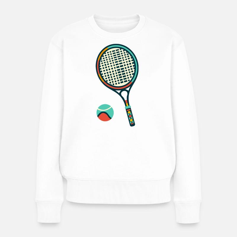 Tennis - Frauen Premium Bio Pullover - Weiß