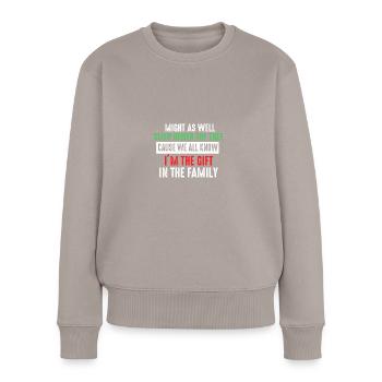 Weihnachtshumor -Männer Frauen Favoriten lustig We - Frauen Premium Bio Pullover - Taupe - Vorne - Julia (174cm)