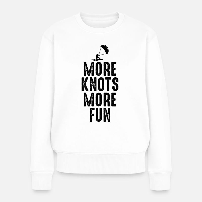 Kitesurfen Kitesurfen Kiteboarding Kiteboard - Frauen Premium Bio Pullover - Weiß