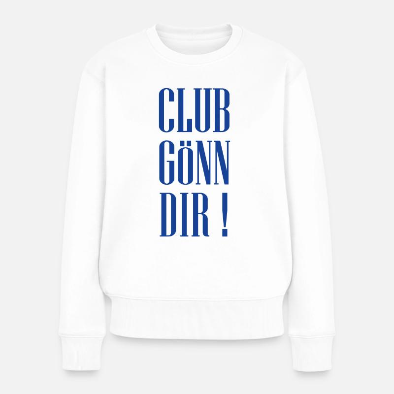 Club Gönn Dir blau - Frauen Premium Bio Pullover - Weiß