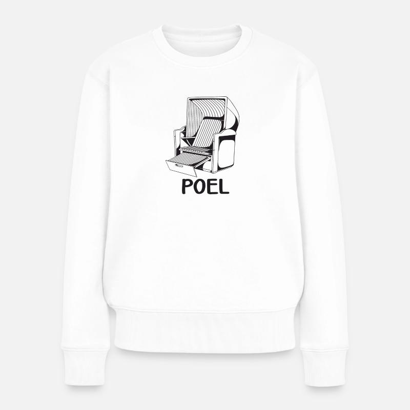 POEL STRANDKORB - Frauen Premium Bio Pullover - Weiß