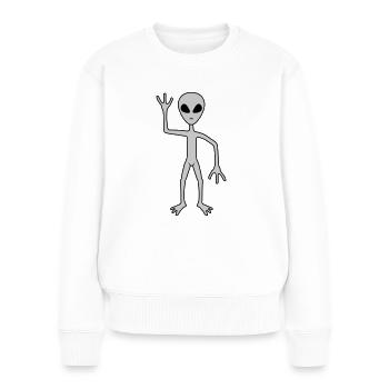 Science Fiction Alien beckons - Women's Premium Organic Jumper - white - Front - Julia (174cm)