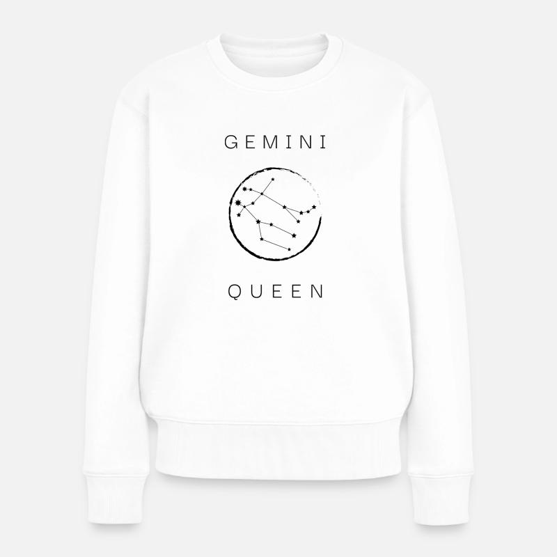 Zwillinge Königin - Frauen Premium Bio Pullover - Weiß