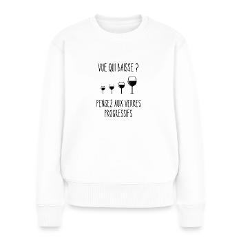 vue qui baisse - Pull Premium bio Femme - blanc - Devant - Julia (174cm)