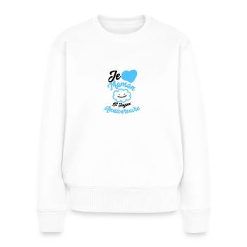 Joyeux anniversaire maman - Pull Premium bio Femme - blanc - Devant - Julia (174cm)