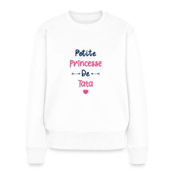 Petite princesse de tata - Pull Premium bio Femme - blanc - Devant - Julia (174cm)