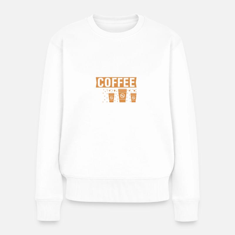 Wochenenden Kaffee und Pferde - Frauen Premium Bio Pullover - Weiß