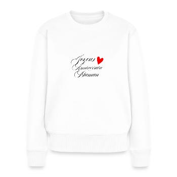 Joyeux anniversaire maman - Pull Premium bio Femme - blanc - Devant - Julia (174cm)