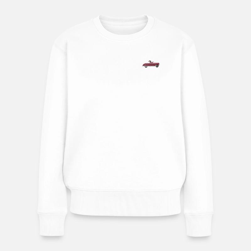 Auto mit Hund - Frauen Premium Bio Pullover - Weiß