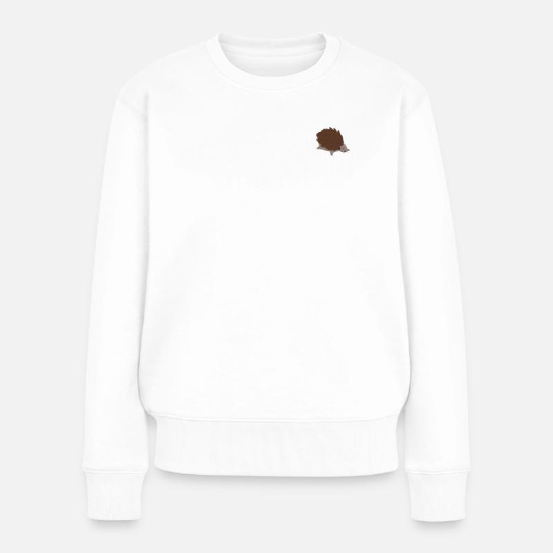 Igel bestickt - Frauen Premium Bio Pullover - Weiß