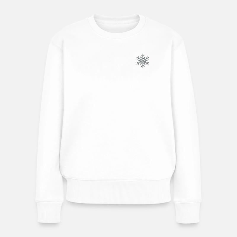 Snowflake - Frauen Premium Bio Pullover - Weiß