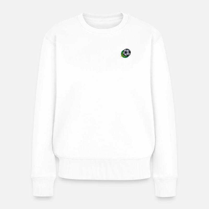 Fußball - Frauen Premium Bio Pullover - Weiß