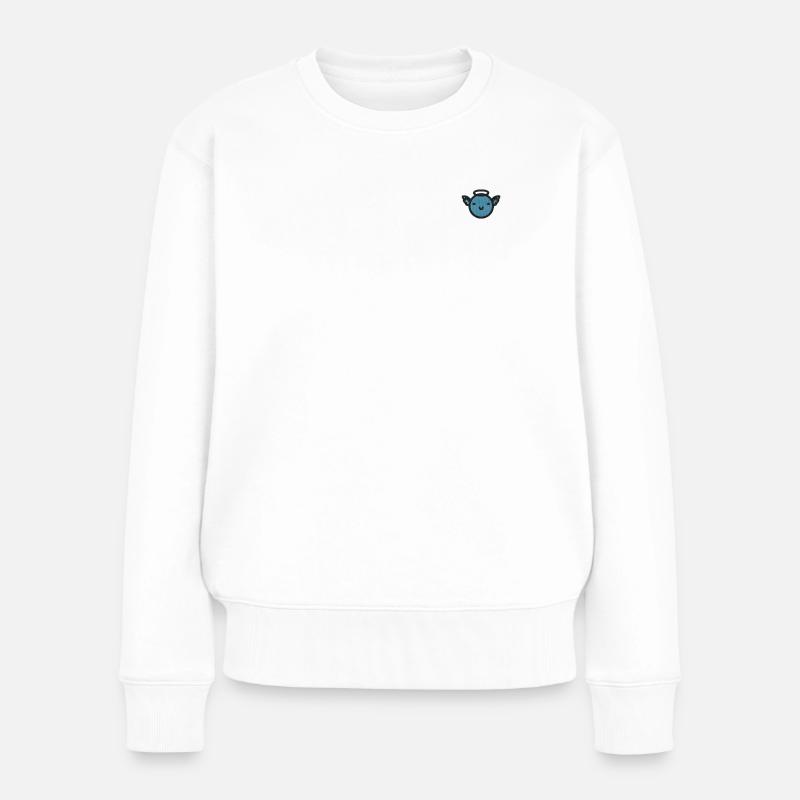 Engel Gesicht - Frauen Premium Bio Pullover - Weiß