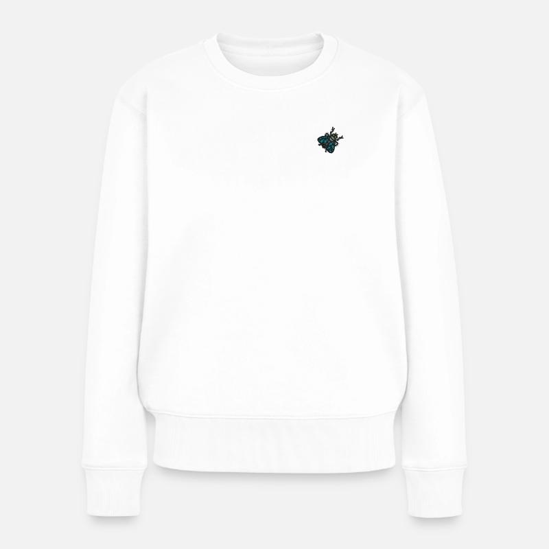 Stripy fly - Frauen Premium Bio Pullover - Weiß