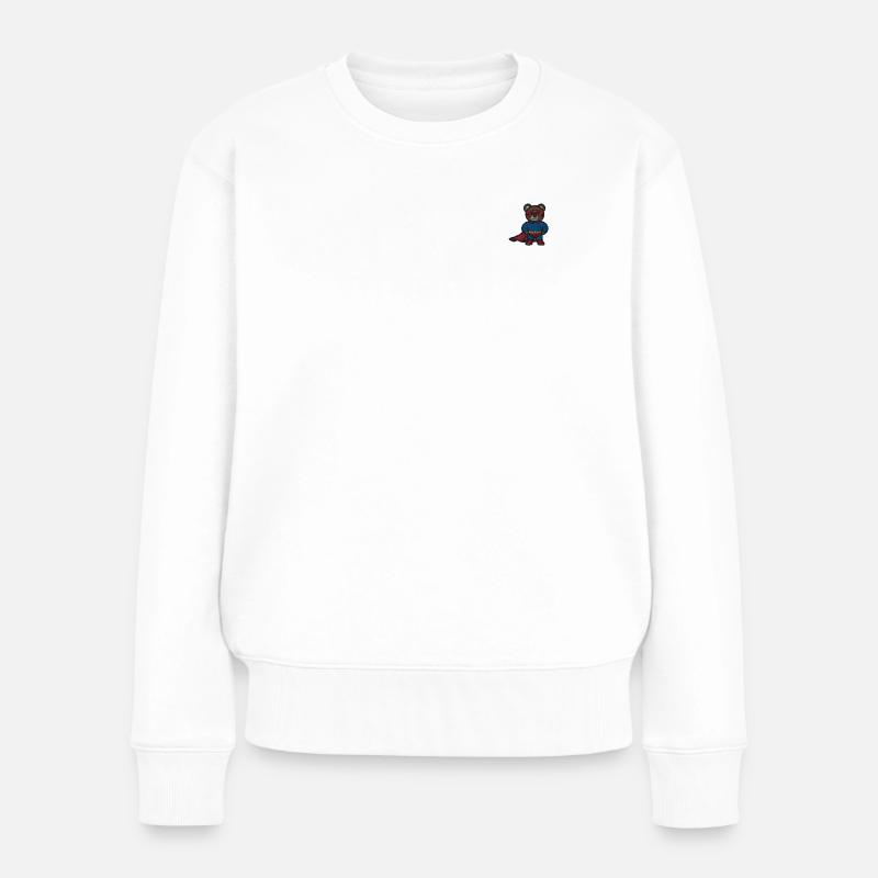 Superbear - Frauen Premium Bio Pullover - Weiß