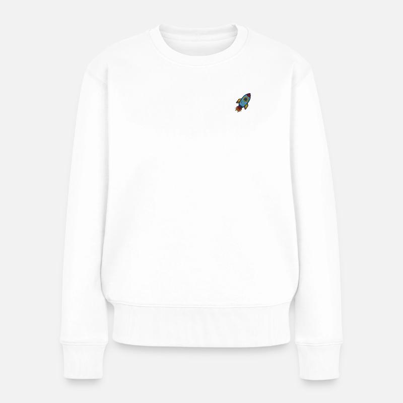 Spaceship - Frauen Premium Bio Pullover - Weiß