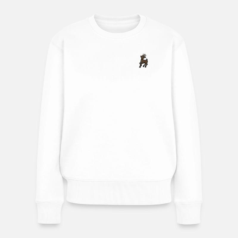 Festive reindeer - Frauen Premium Bio Pullover - Weiß