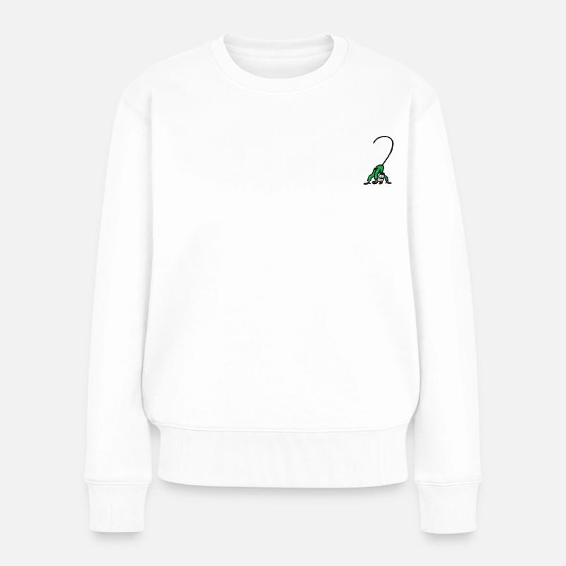 Pippi Langstrumpf Herr Nilsson Stick-Design - Frauen Premium Bio Pullover - Weiß