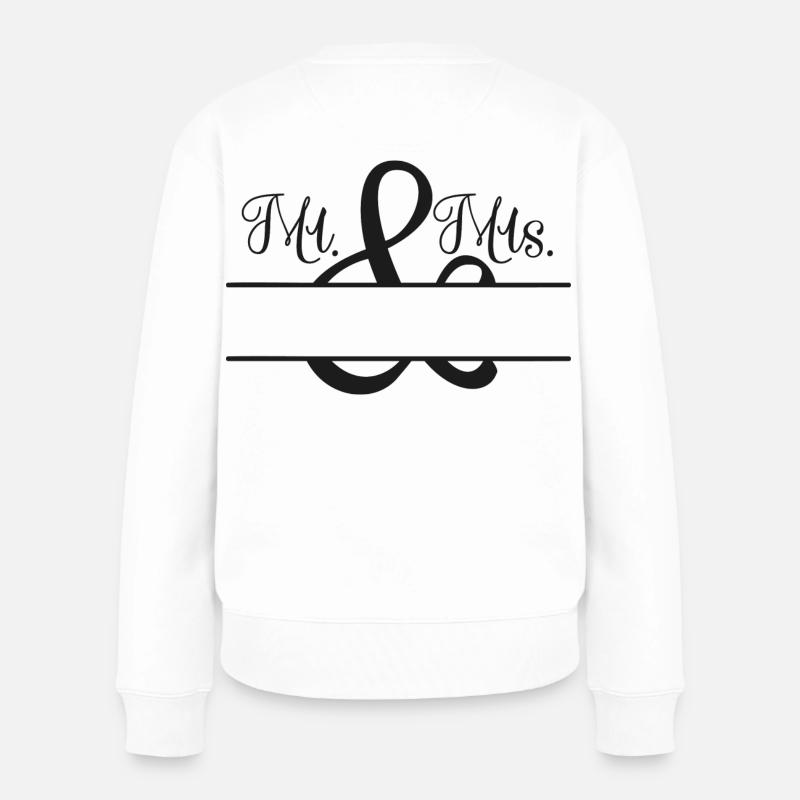 Mr. & Mrs. + Name zum Anpassen - Frauen Premium Bio Pullover - Weiß