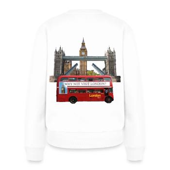 London Landmarks Collage - Women's Premium Organic Jumper - white - Back - Julia (174cm)