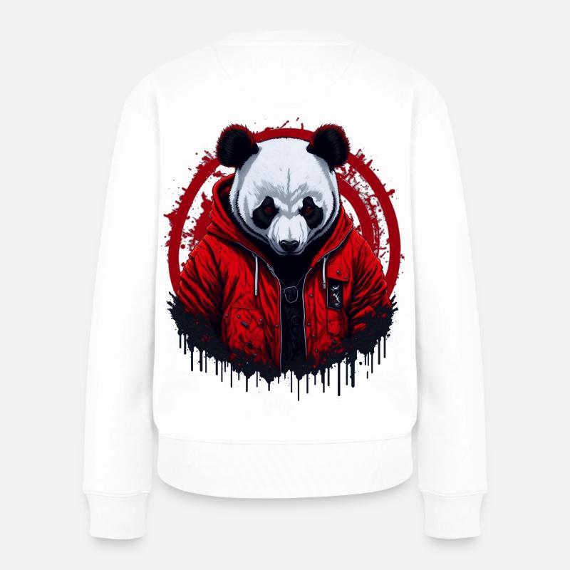 Panda Street Style - Frauen Premium Bio Pullover - Weiß