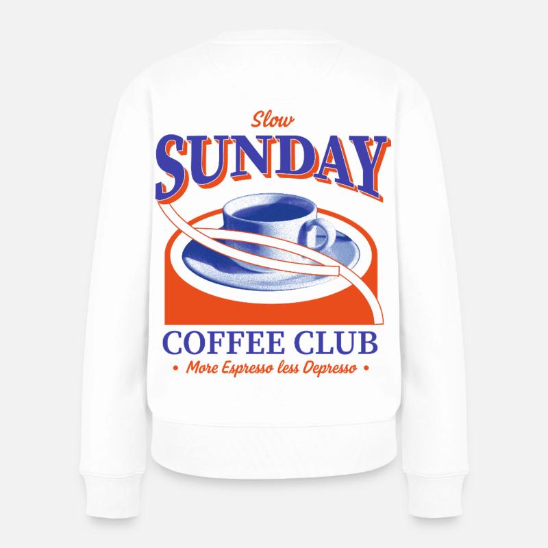 Café club le dimanche - Pull Premium bio Femme - blanc