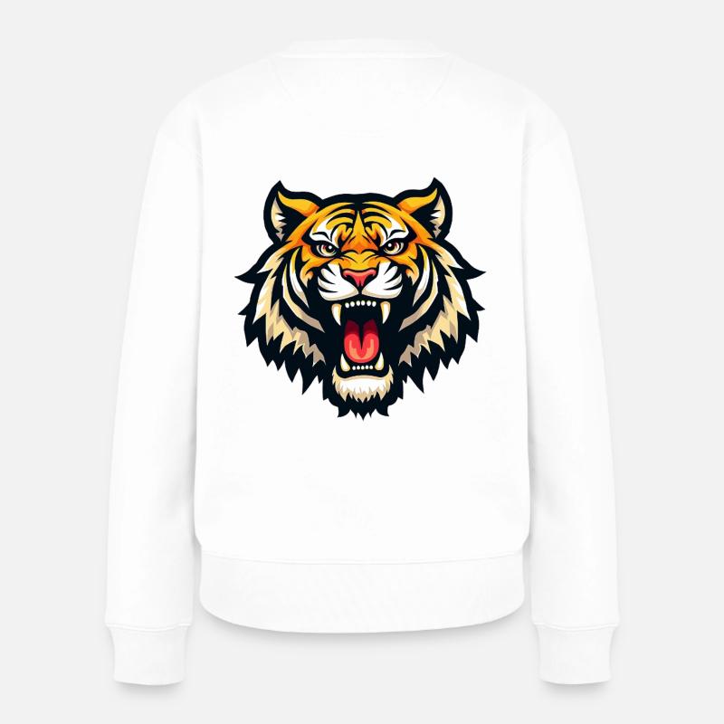 Tiger - Frauen Premium Bio Pullover - Weiß