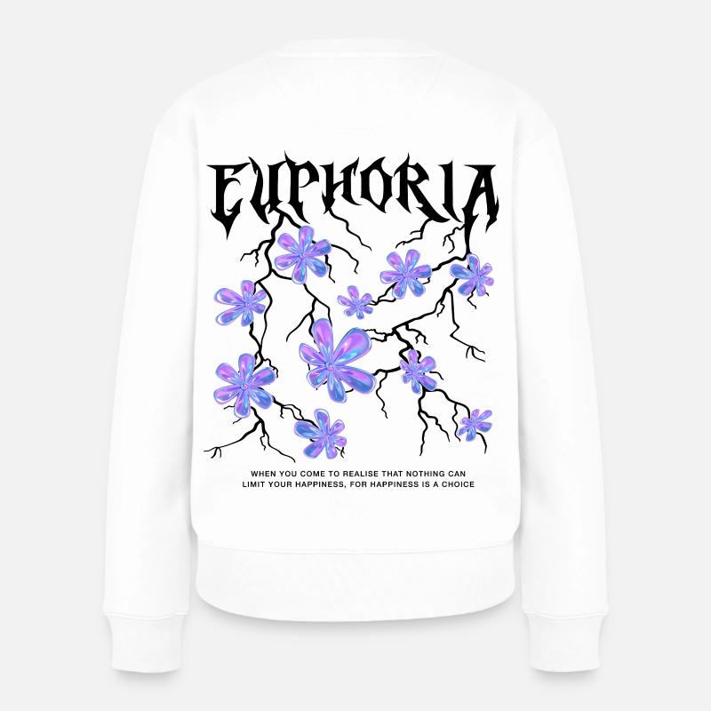 Holografische Blumen - Frauen Premium Bio Pullover - Weiß