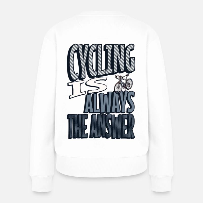 Cycling is always the answer - Frauen Premium Bio Pullover - Weiß