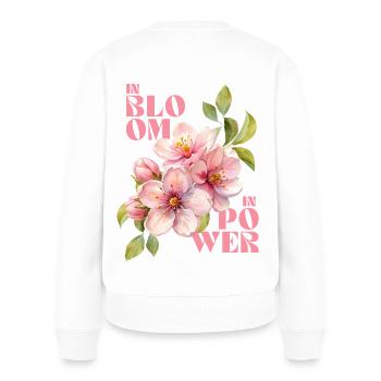 IN BLOOM - IN POWER - Women's Premium Organic Jumper - white - Back - Julia (174cm)