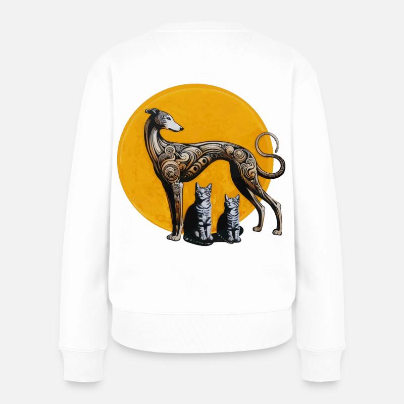 Galgo & Katzen StreetArt - Rough - Frauen Premium Bio Pullover - Weiß