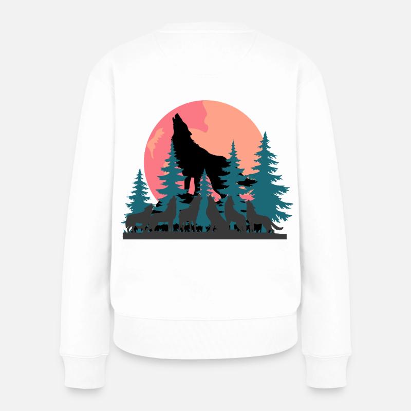Sigura Design wolf - Pull Premium bio Femme - blanc