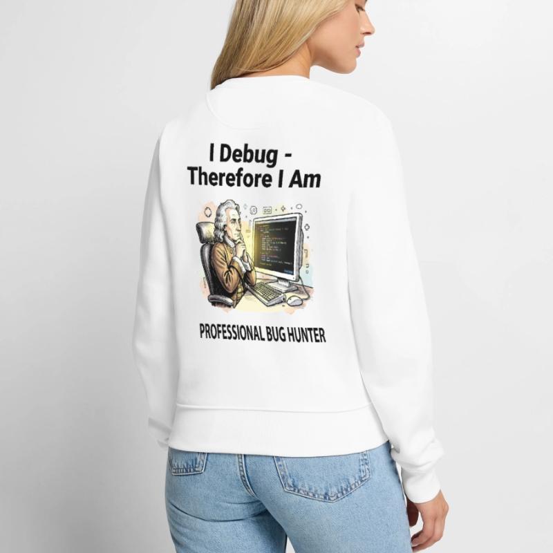 Retro Scholar at Coding Console - light background Women's Premium Organic Jumper