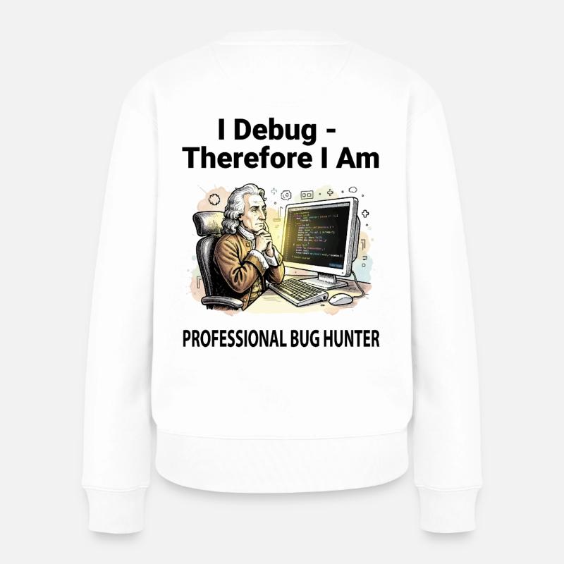 Retro Scholar at Coding Console - light background - Women's Premium Organic Jumper - white