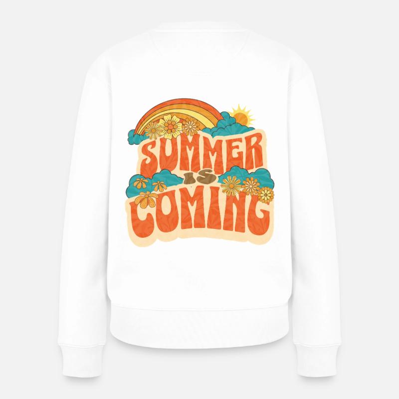 summer is coming - Frauen Premium Bio Pullover - Weiß