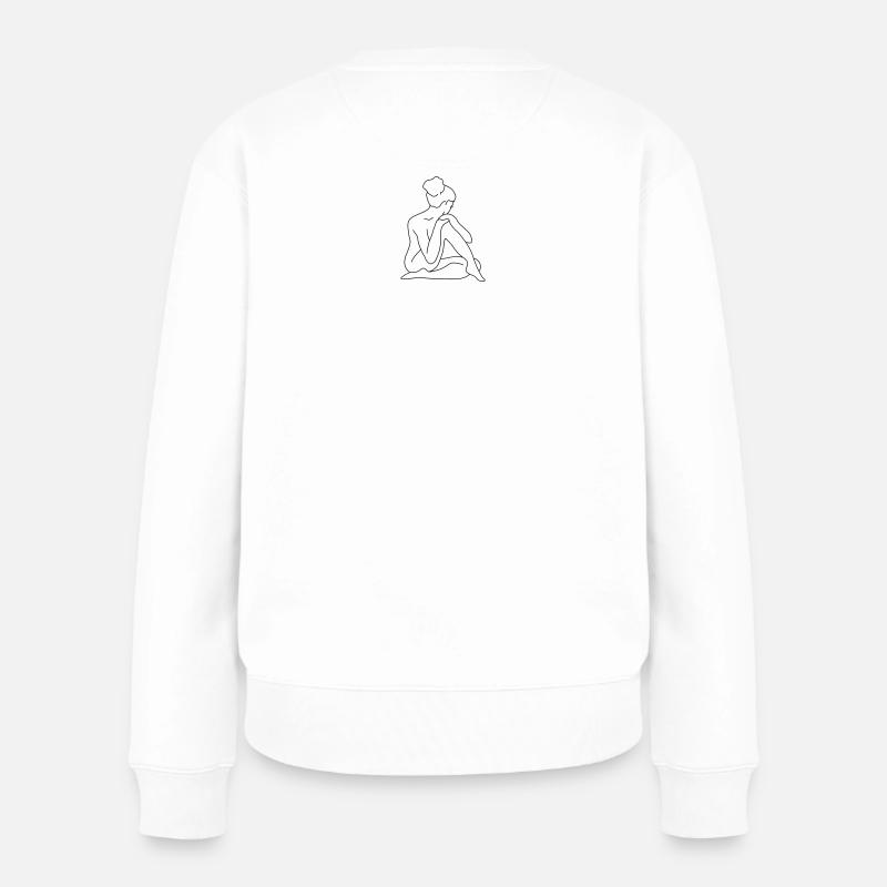 Frau posiert - Frauen Premium Bio Pullover - Weiß