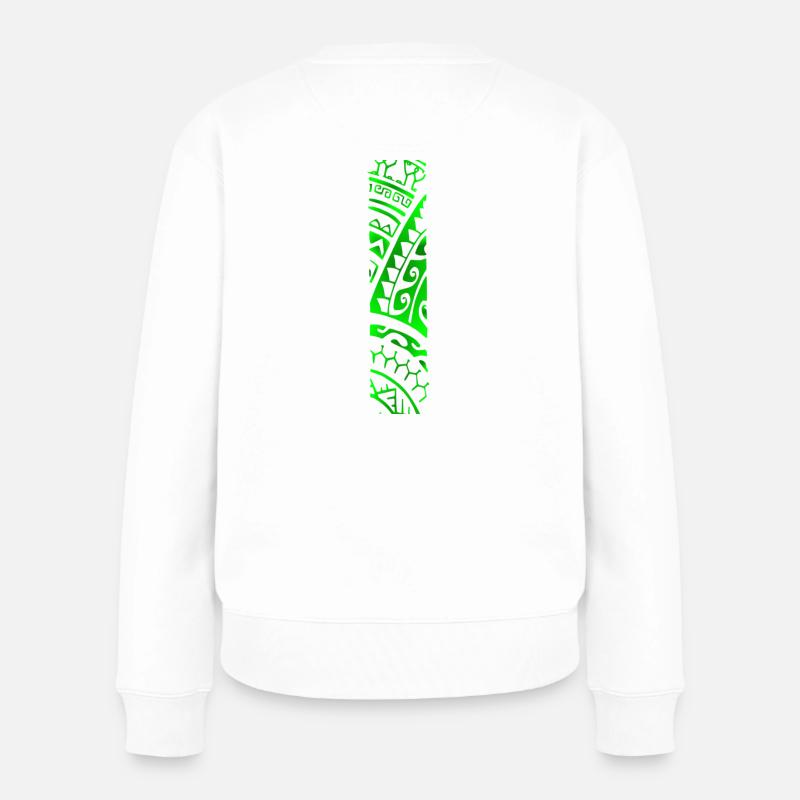 REVA (grün) - Frauen Premium Bio Pullover - Weiß