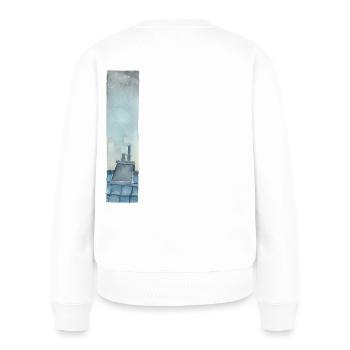Sterne am Abend - Frauen Premium Bio Pullover - Weiß - Hinten - Julia (174cm)