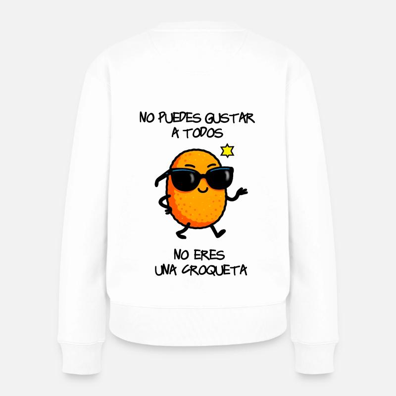 Mode Krokette - Frauen Premium Bio Pullover - Weiß