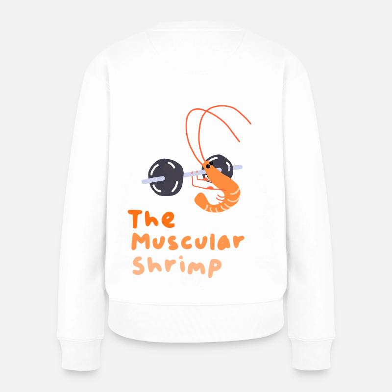 Muskuløse rejer - Premium økologisk sweatshirt til kvinder - hvid