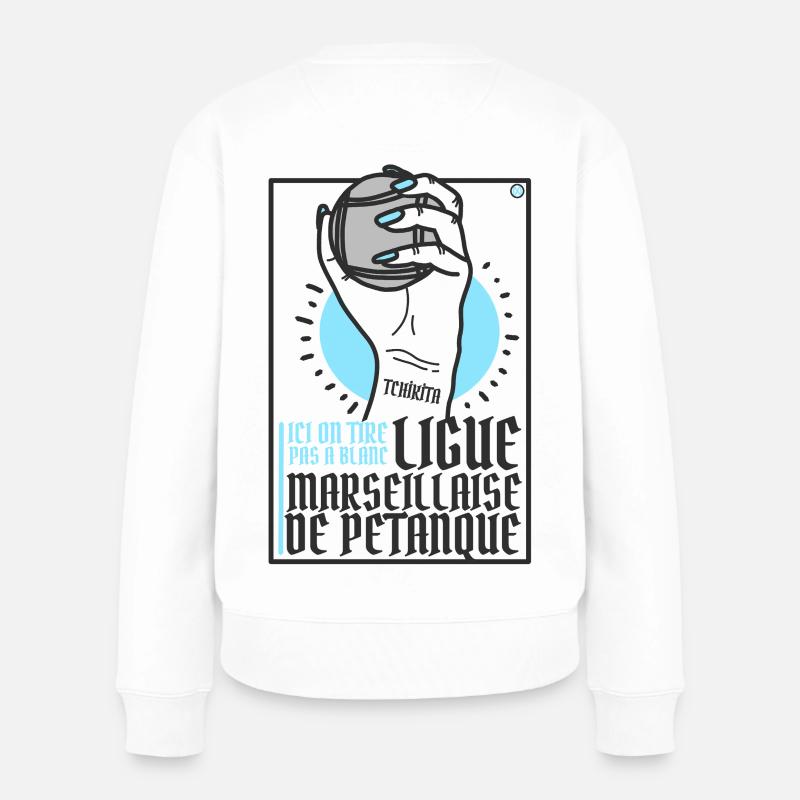 Marseille Pétanque Liga - Frauen Premium Bio Pullover - Weiß