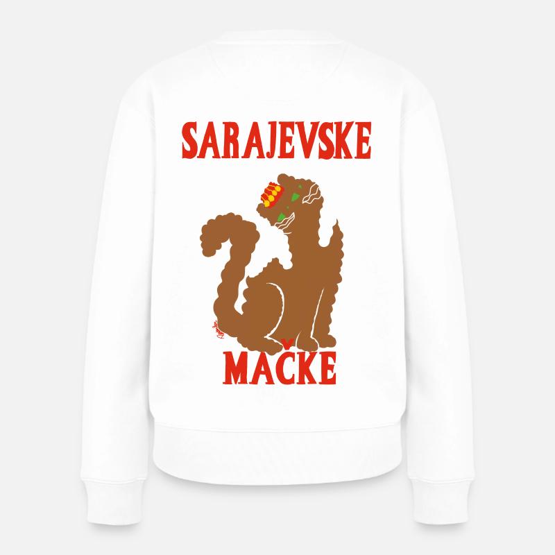 Sarajevo Cat Bosnien - Premium økologisk sweatshirt til kvinder - hvid