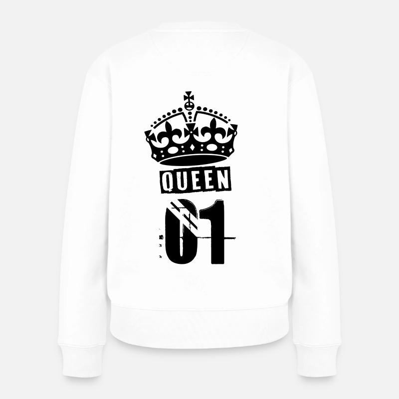 Queen - Frauen Premium Bio Pullover - Weiß