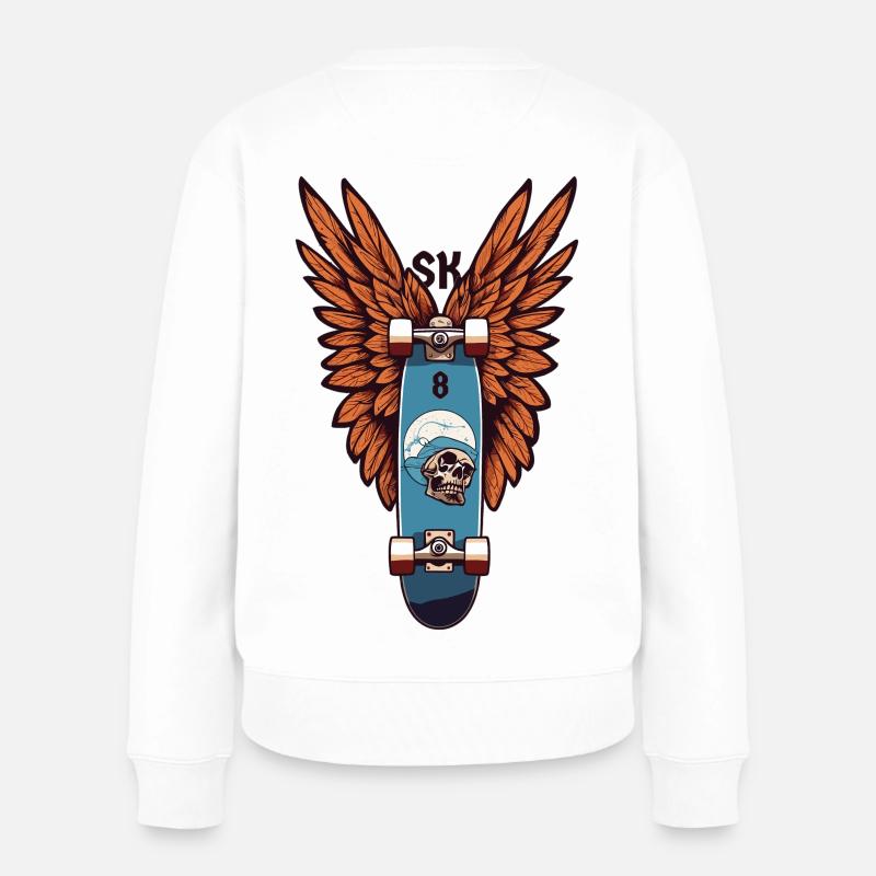 Skater SK8 - Frauen Premium Bio Pullover - Weiß