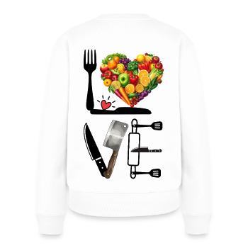 Fruit Heart: Kitchen Love in Color - Women's Premium Organic Jumper - white - Back - Julia (174cm)