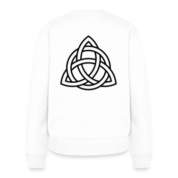 Triquetra | Geschenkidee | Symbol - Frauen Premium Bio Pullover - Weiß - Hinten - Julia (174cm)