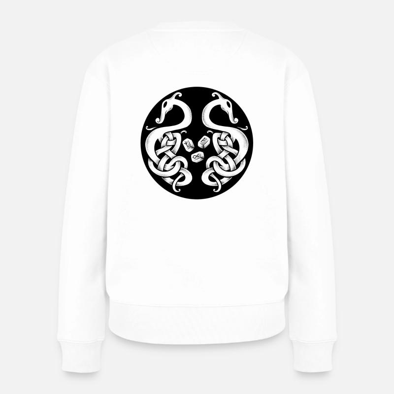 Symbole et runes viking - Pull Premium bio Femme - blanc